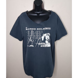 VTG Radio Silence Women's XL Band T-shirt Boyfriend Tee Confused Records *READ*